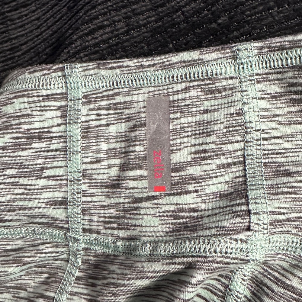 Zella Spacedye Mint Green & Black Quarter Zip Pull Over Athleisure Shirt - Picture 5 of 9